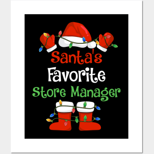 Santa's Favorite Store Manager Funny Christmas Pajamas Posters and Art